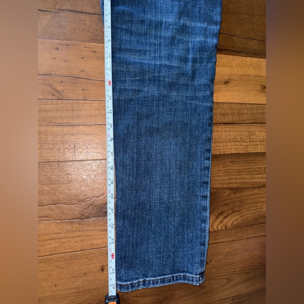 Like New Eileen Fisher Organic Cotton Stretch Straight Jeans High Waist Size: 12 - Picture 11 of 12